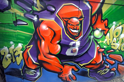 Basketball monster graffiti
