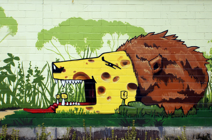 künstlerisches Graffito am Kölner Zoo