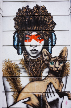 Woman & Cat Graffiti, London