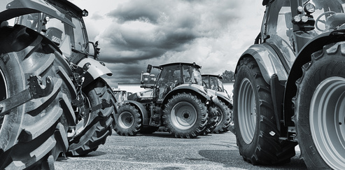 farming tractor line-ups, plows and machinery